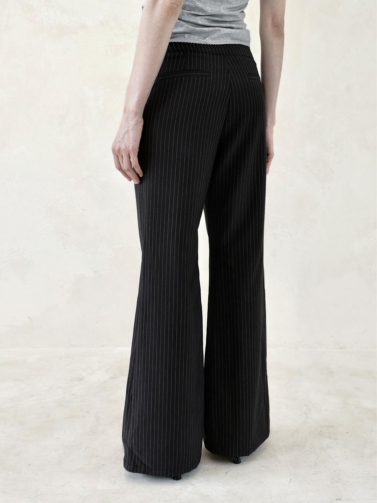 OWNSER Maria Line Bootcut Pants (Charcoal Stripe)