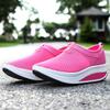 Women Mesh Shoes Outdoor Travel Oversized Swing Shoes Thick Soled Sports Wedge Shoes Casual Mid Heel Breathable Comfortable