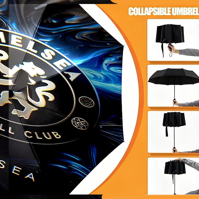 football club F.C Print Umbrella Automatic Opening/ Closing - Portable Foldable Design - Daily use for Travel/Outdoor - Gift for Birthday