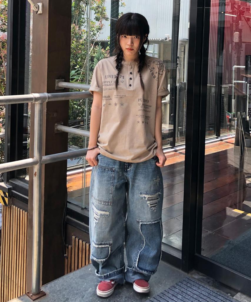 Gicheol Proto Sight Henley T-Shirt (Beige)