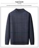 Dad's Warm Plaid Sweater for Middle-Aged & Elderly Men 50s 60s - Plus Velvet, Thick, Round Neck, Autumn & Winter Base Layer.