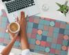 Decorative Desk Mat with Graphic Geometric Retro Pattern 100x50 Cm