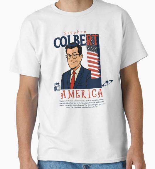 Stephen Colbert T-Shirt Design – Satire Icon Classic T-Shirt S