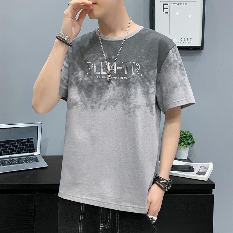 Summer Men's Cotton Short-sleeved T-shirt New Ice Silk Sports Loose Half-sleeved Top