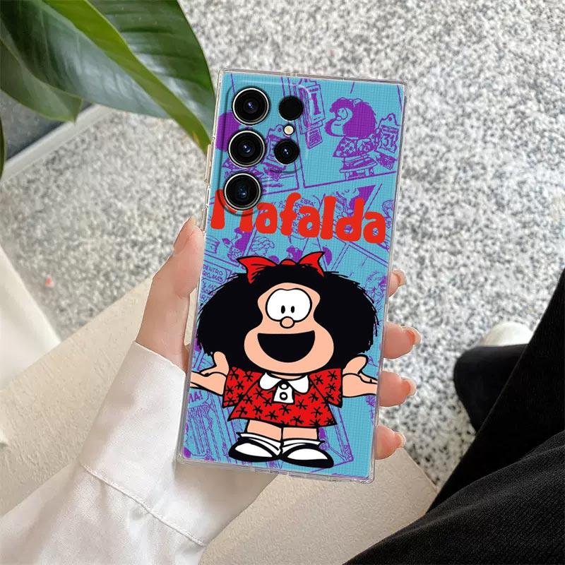 Mafalda Disney Transparent Case For Samsung Galaxy S26 S25 Ultra S24 S22 S26 Plus S20 S23 S21 S25 FE S24 5G Clear Silicone Cover