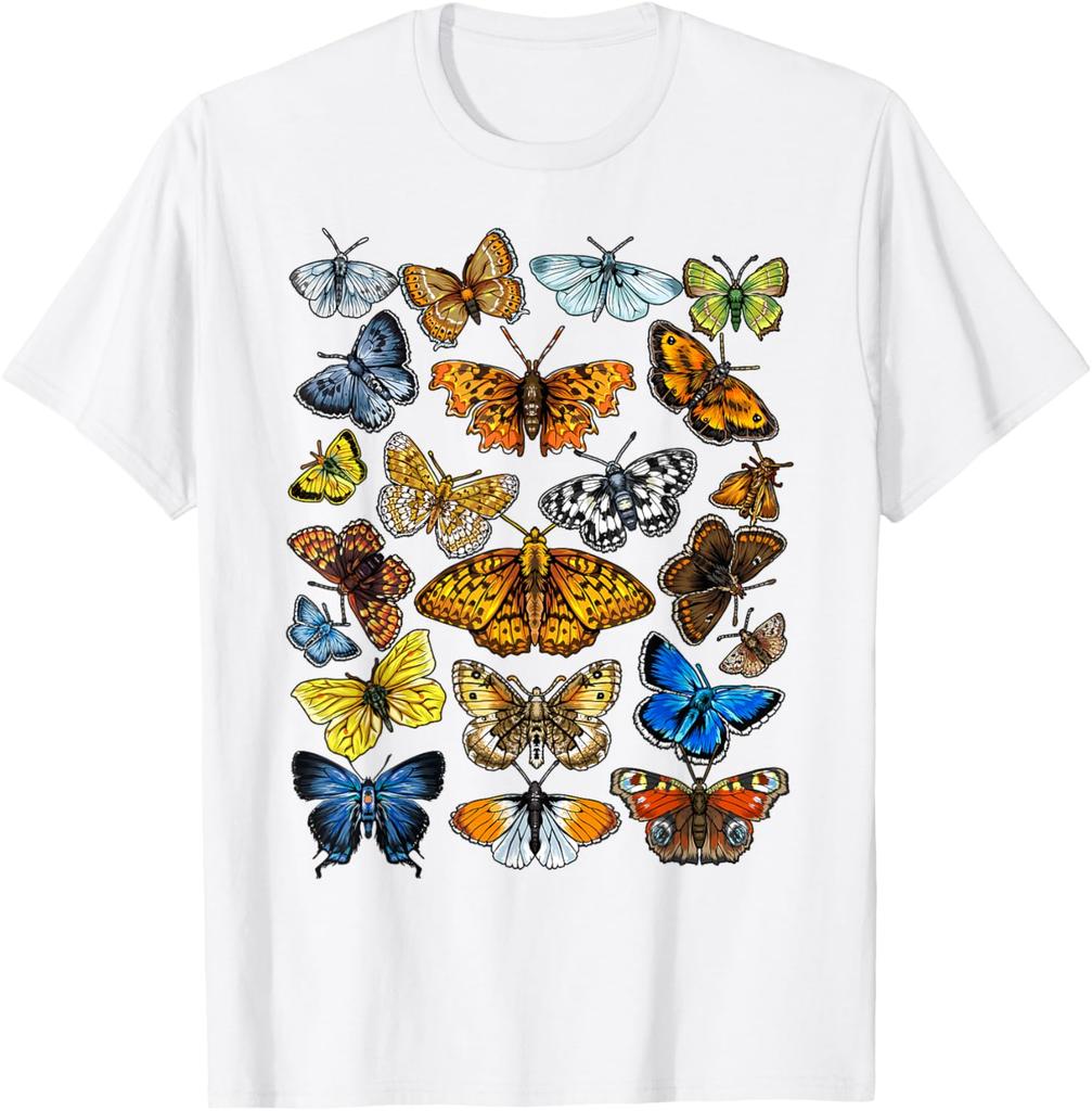 Butterfly Collection Graphic Tee Men Women Casual Short Sleeve Crewneck T-Shirt