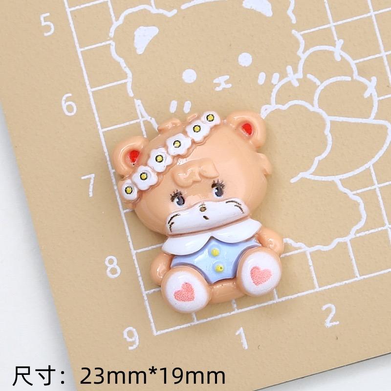 10Pcs New Cute Cartoon Bear, Cat, Dog Series Flat Back Resin Cabochons Scrapbooking DIY Jewelry Craft Decoration Accessorie