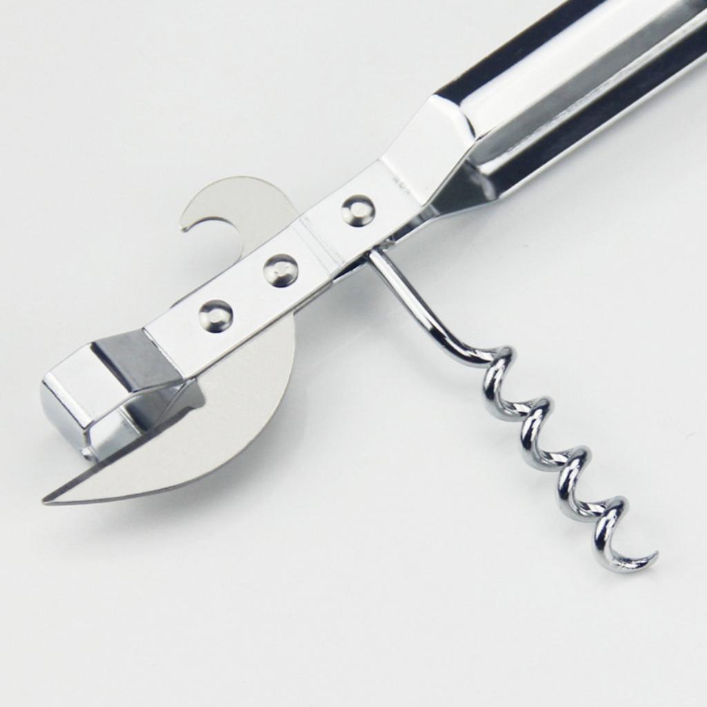 New Multifunctional All Stainless Steel Can Opener Beer Bottle Opener Adjustable Manual Jar Opener Gripper Kitchen Supplies