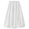 Women's Elastic Waist Cotton Blend A-Line Midi Skirt