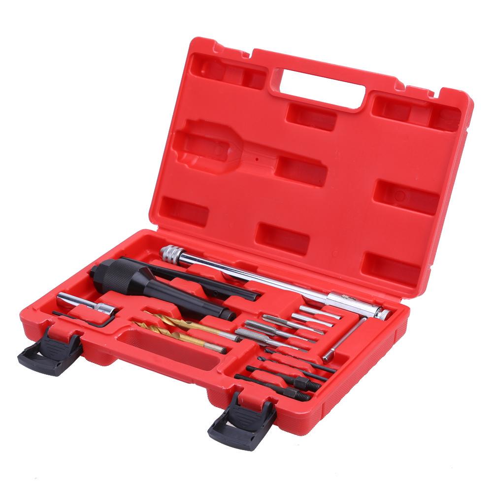 Damaged Glow Plug Removal Tool Set Kit Repair Pry Bar Remover Drill
