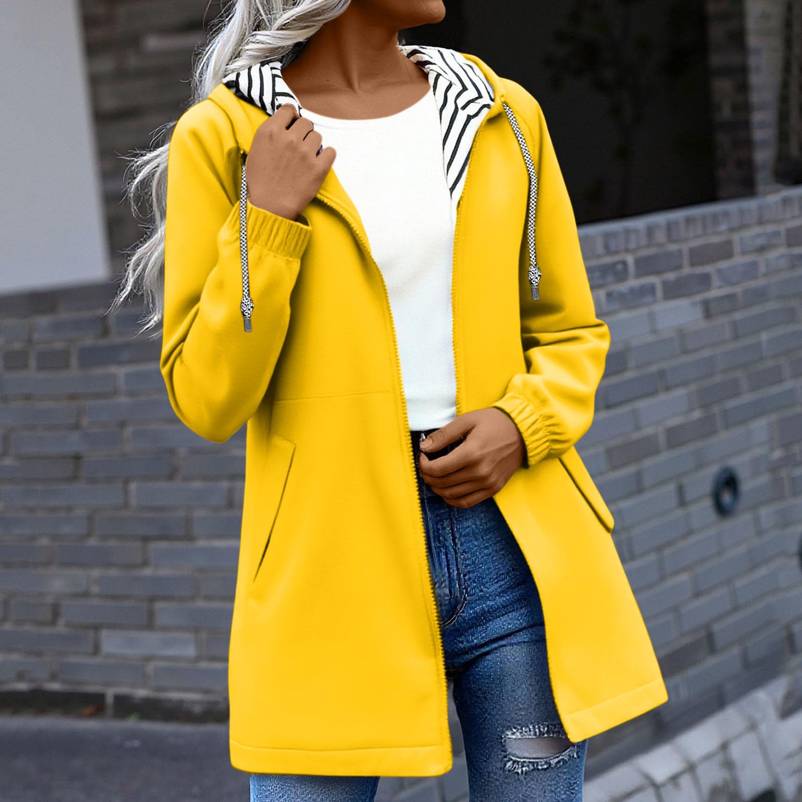 Womens Lightweight Hooded Jacket Long Sleeve