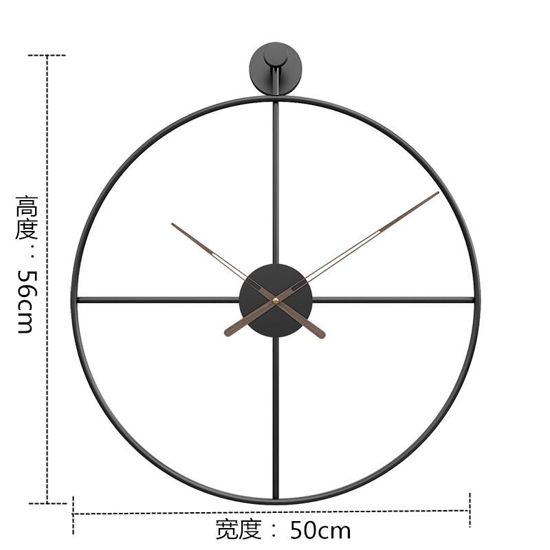 Creative Minimalist Iron Wall Clock, Minimalist, Modern, Living Room, Nordic Style, Mute Clock, 50cm