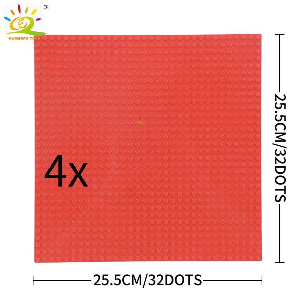 Non-Toxic 4Pcs Classic Base Plates Blocks 32X32 Dots Building Baseplates Bricks Assembly City Moc Friends City Construction Toys
