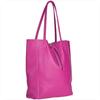 Sac cabas léger en cuir fuchsia
