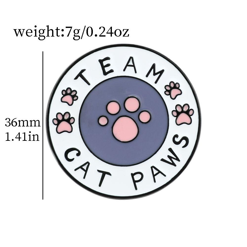 Cute Cat Paw Shaped Metal Badge Cartoon Animal Brooch For Decoration