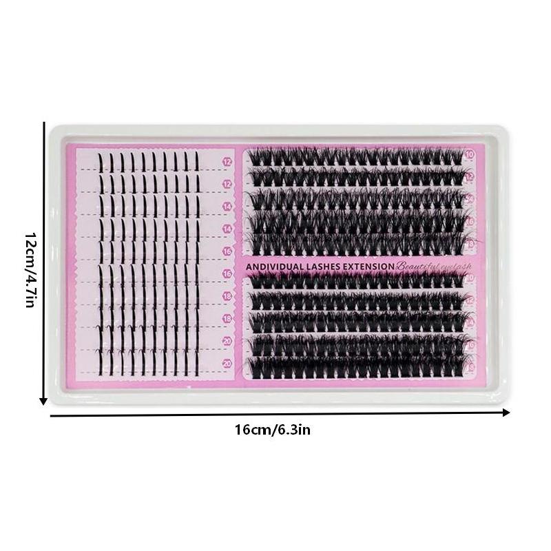 Cluster Lashes Individual Extensions Mixed Tray DIY Eyelash Set Soft Natural Curl Long Lasting for Party and Everyday Use
