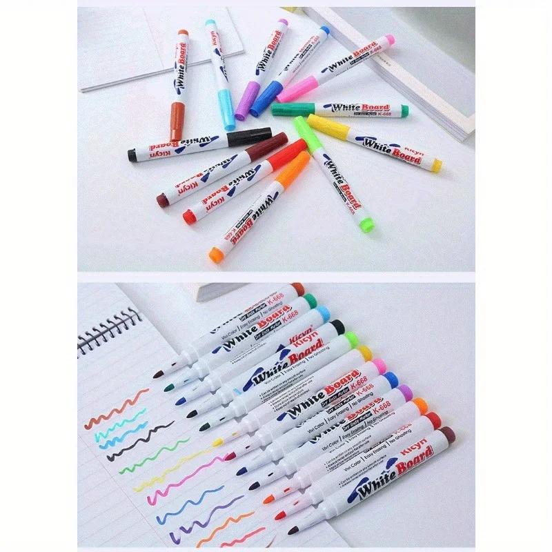 8/12pcs Whiteboard Marker Pens Set, Erasable Colorful Liquid Chalk Pens, School Office Writing, Painting Stationary, Art Supplie