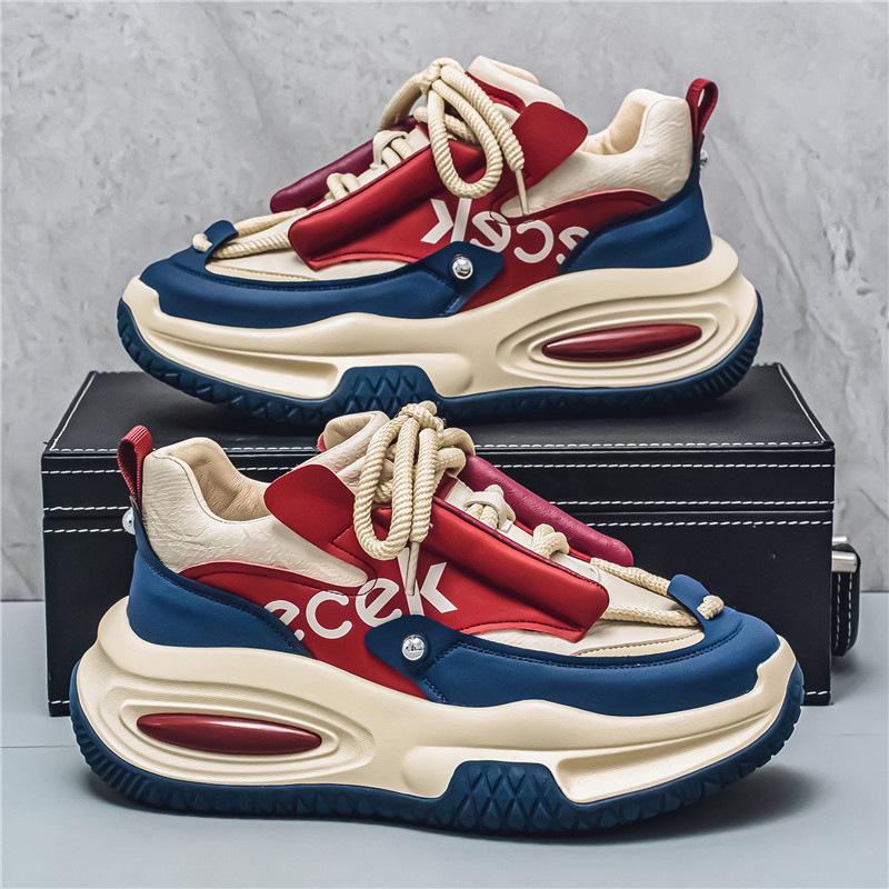 

Korean Style Men s Casual Trendy Thick Sole Autumn Shoes EU 41 красный/синий