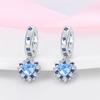 Damen Romantische 925 Silber Schneeflocke Stern Funkelnde Zirkonia Weihnachten Winter Ohrringe Passend für Hochzeitsfeier Exquisiter Schmuck