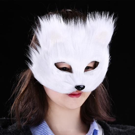 Furry Therian Kostýmová sada pro dívky ženy ocas z umělé kožešiny plyšová maska nadýchané tlapkové rukavice sada liška kočka vlk zvíře cosplay doplňky