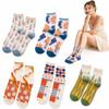 Lace Design Summer Thin Socks Sweet Floral Print Transparent Crystal Silk Socks  for Women Girl