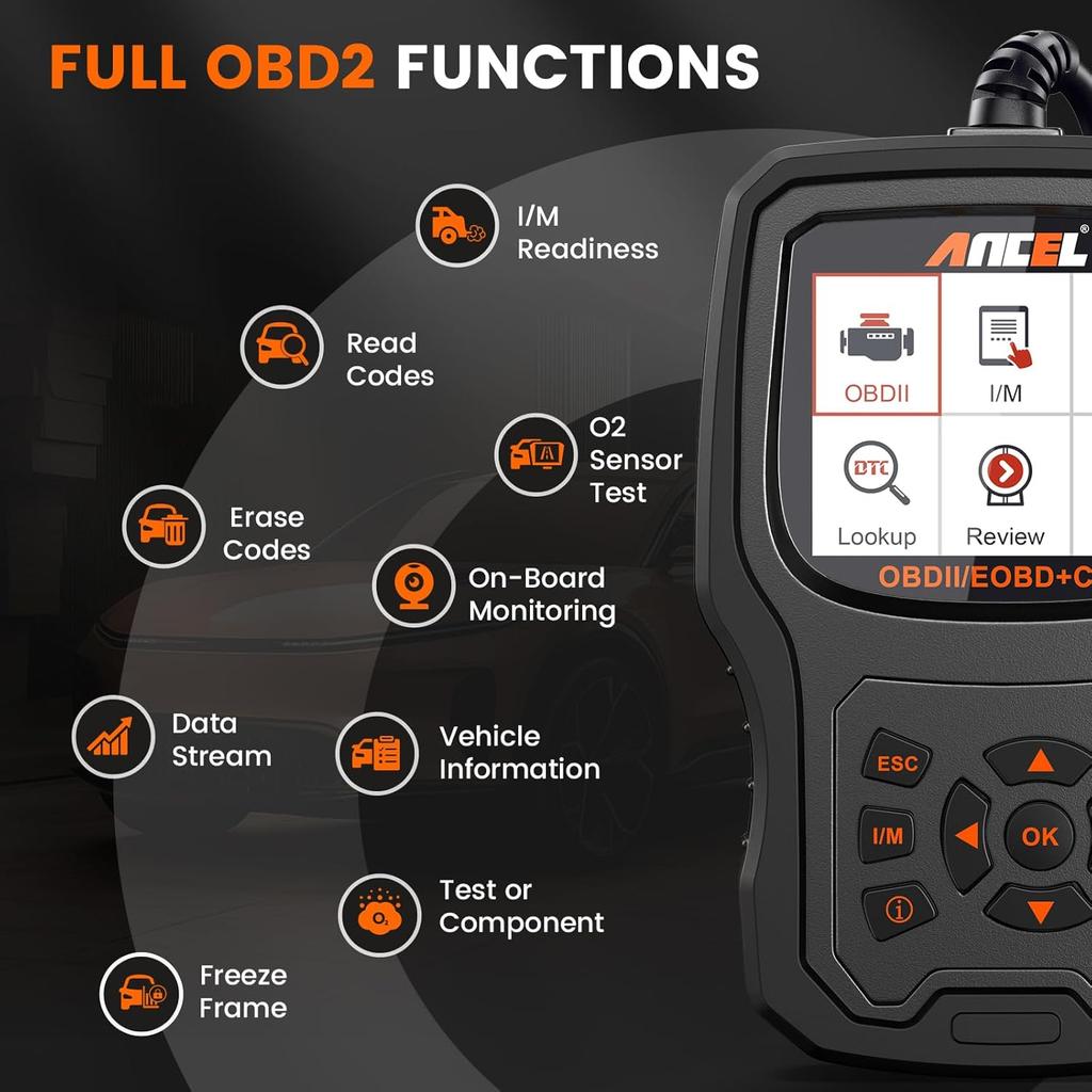 ANCEL AD530 OBD2 Scanner Diagnostic Tool, Universal Check Engine Code Reader With Live Data, Car Diagnostic Tool With Upgraded Battery Tester & All
