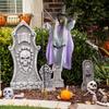 Halloween Witch Decoration Large Spooky Sound Effects Flying Witch With Lights Motion Sensor Floating Witch With Broom For Yard