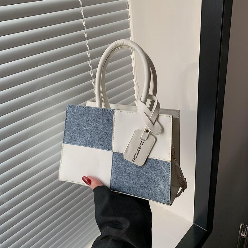 New women's bags contrasting colors splicing niche design fashion trend handbag commuting shoulder messenger bag