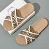 Women's Linen Slippers Lightweight House Shoes, Simple Slip On Open Toe Indoor Slippers for Comfortable Home Wear