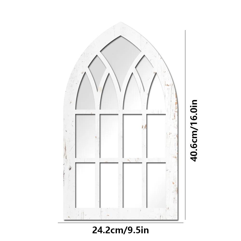 1/3Pcs Gothic Mirrors Wall Decor Spooky Gothic Arched Wall Mirrors Vintage Cathedral Arch Frame Mirror Decorative Goth Mirror
