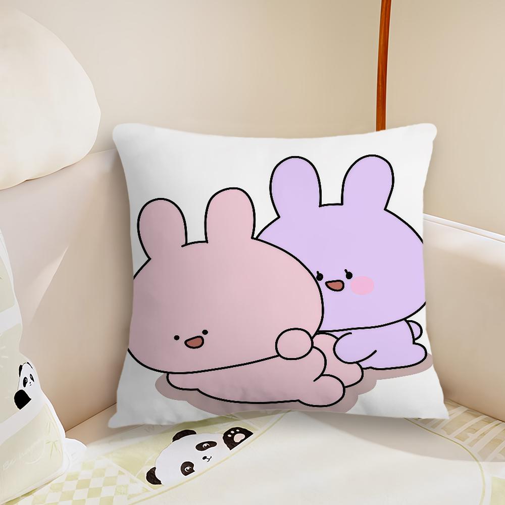 Cartoon AAsamimichan Cute Bunny cushion cover Plush Fabric Soft Double Sided Print Sofa Cushion Cover Throw Pillow Covers