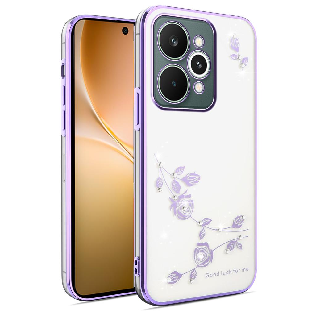 For Realme 15 Pro 5G Case Flower Rhinestone Decor TPU Phone Cover