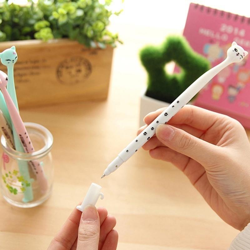 5 PEZZI Simpatico Animaletto Multicolor Adorabile Gatto Penna a Sfera Cancelleria Bambini Studenti 5pz