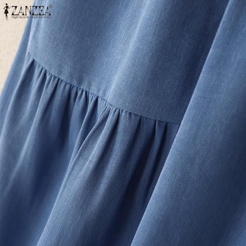 ZANZEA Damen Elastischer Bund Einfarbig Locker Lässige Hosen