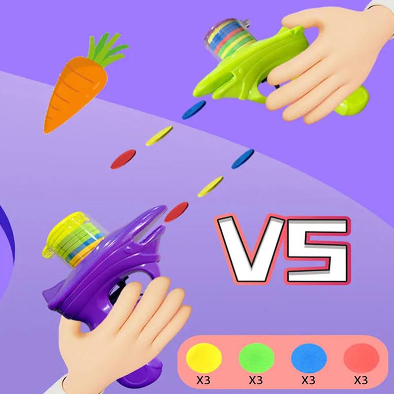 Funny Cat Toys Creative Turnip Gun With 15Pcs Reusable Foam Disc Pet Hunting Interactive Toy Dog Cat Pet Supplies