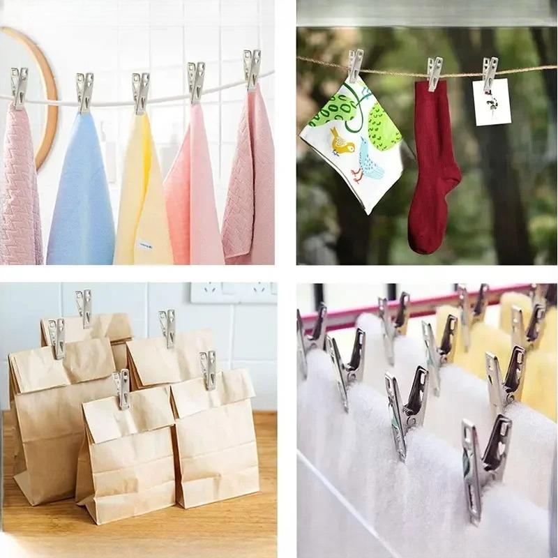 Clothespins,Stainless Steel Pool Towel Clips, Chair Clips For Beach Towels, Row Cover Clips