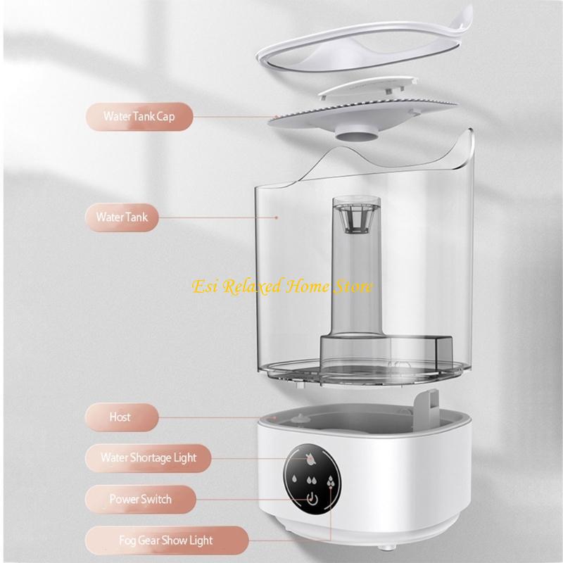 

B46E 4,0 л Увлажнитель воздуха большой емкости Настольный увлажнитель Идеально подходит для офиса и спальни белый