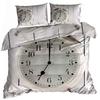 3D Baumwollsatin Bettwäsche 160x200cm CLOCK