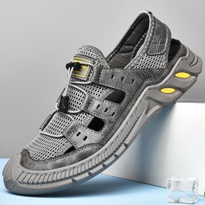 Sandales d'été pour hommes, baskets de randonnée de luxe, mocassins pour hommes 2024, chaussures de trekking confortables en maille, pieds nus, décontractées et à la mode