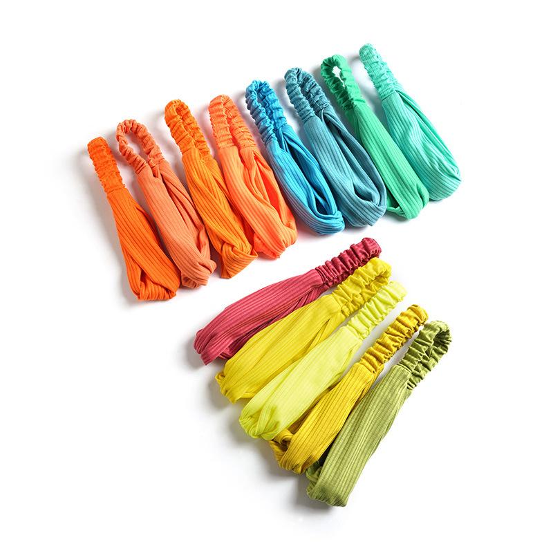 Elastic Crossed Headband Solid Color Knitted Cotton Headband Women'S Hair Accessories Simple Headgear