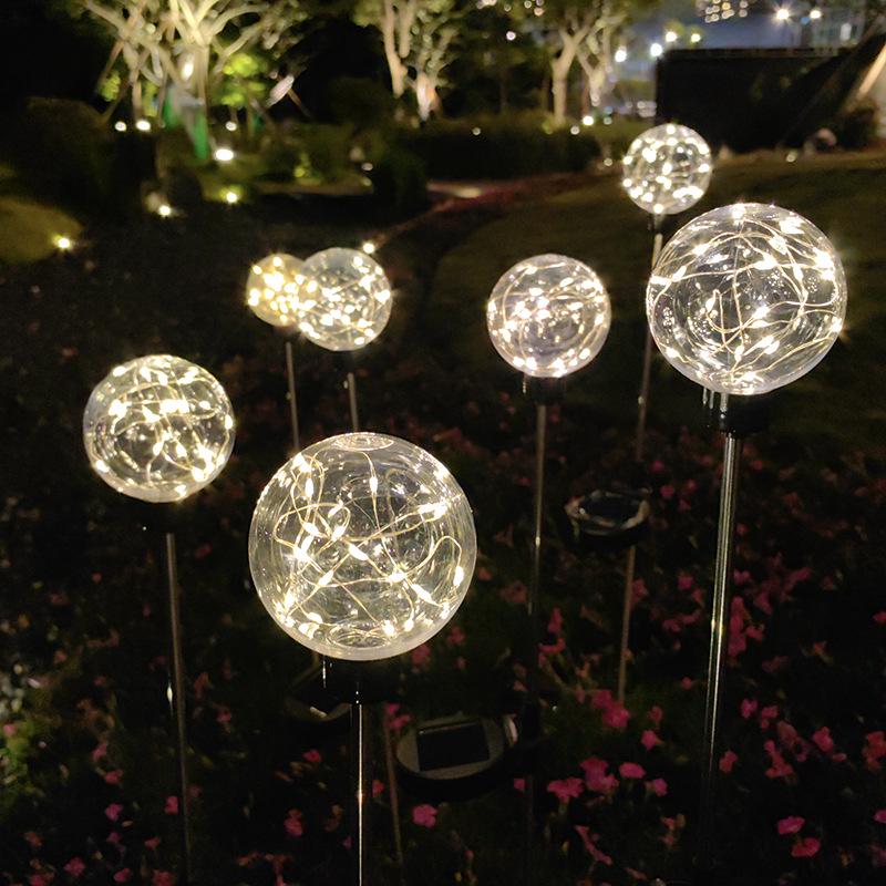 LED Round Ball Reed G80 Copper Wire Outdoor Waterproof Decorative Lawn Light (Plug-in)