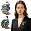 Brooch Pin Imitation Crystal Inlaid Peacock Shape Zinc Alloy Pin Coats Suits Sweaters Dresses Badge Party Fashion Accessory