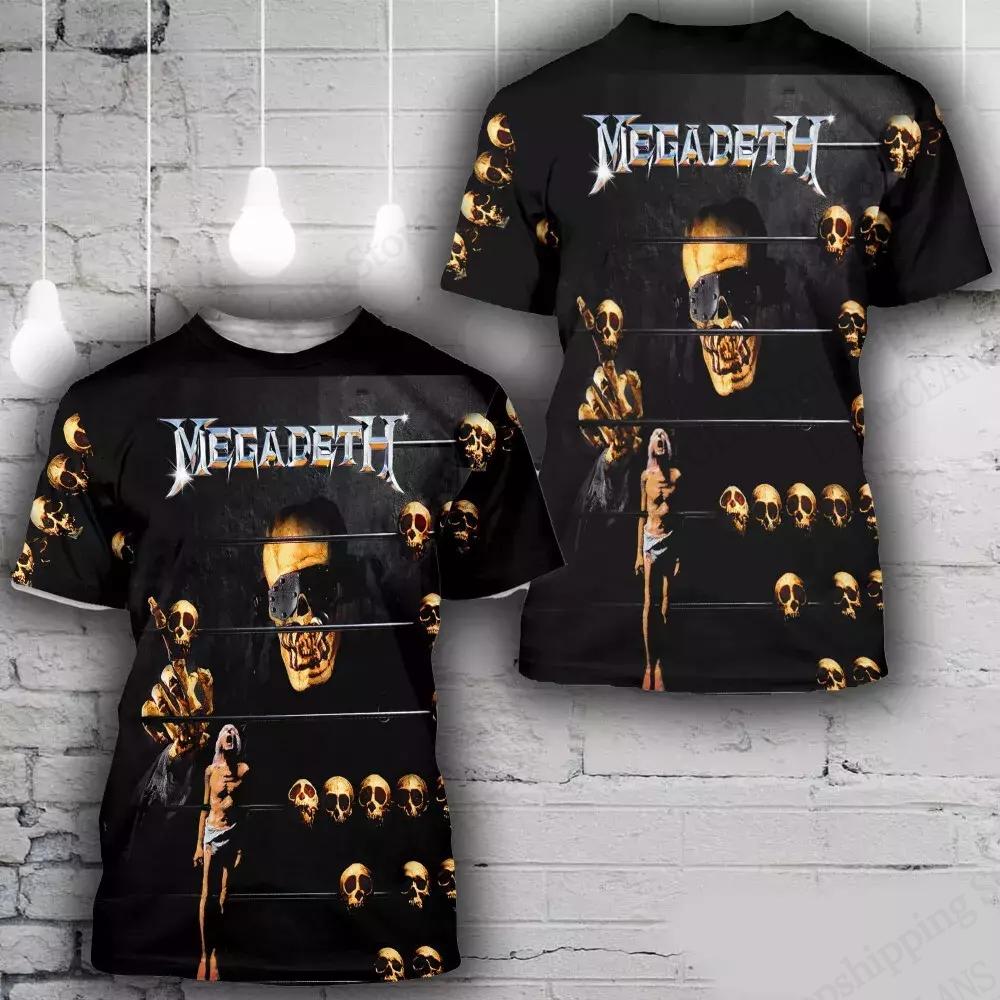 

Men T-shirt Rock Band Megadeth 3d Print T shirt Top Women s Sports Large size Tops Tees Summer Tshirt Skull Clothes Anniversary 160