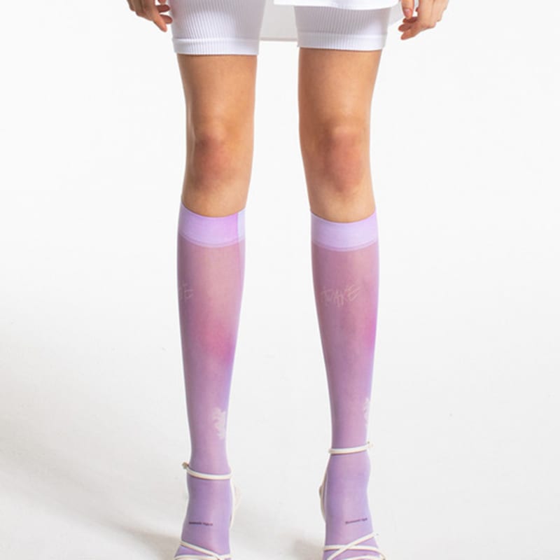 

Романтичные тигровые лавандовые гольфы до колена-капельки воды Free