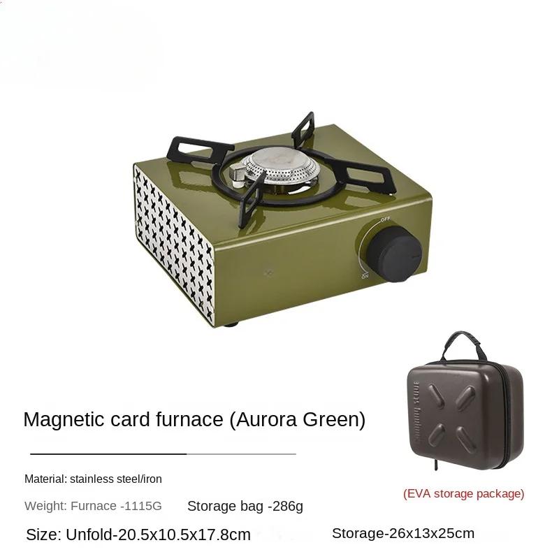 2000W Camping-Gaskocher Hohe Leistung Hohe Hitze Tragbarer Kassettenkocher Outdoor-Picknick Grill Kartenmagnetischer Herd Gas Tan