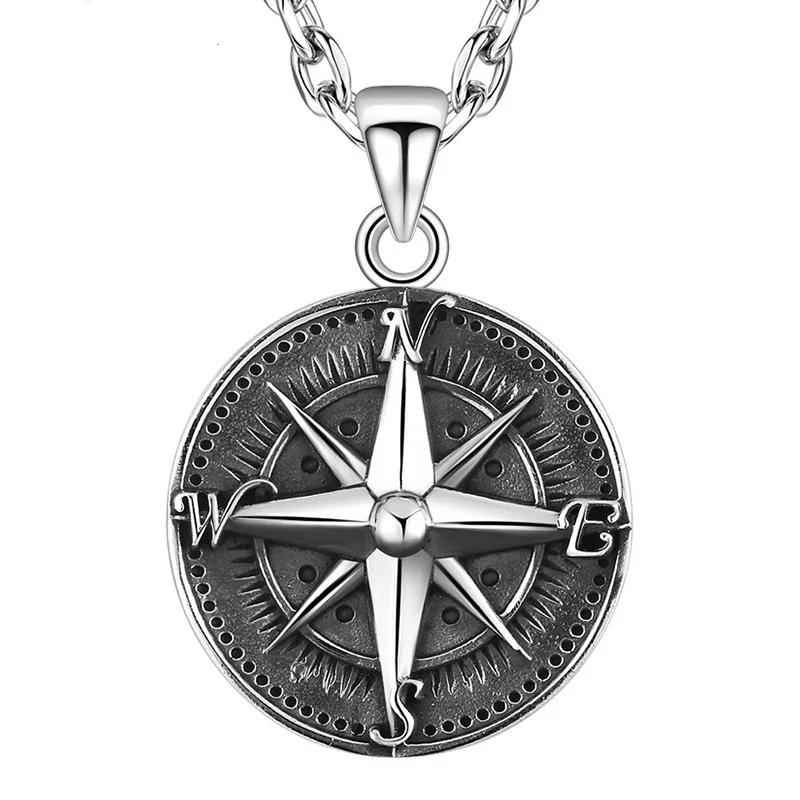 Classic Nordic Style Compass Pendant Necklace Men's Personality Charm Trend Fashion Supplies Birthday Gifts