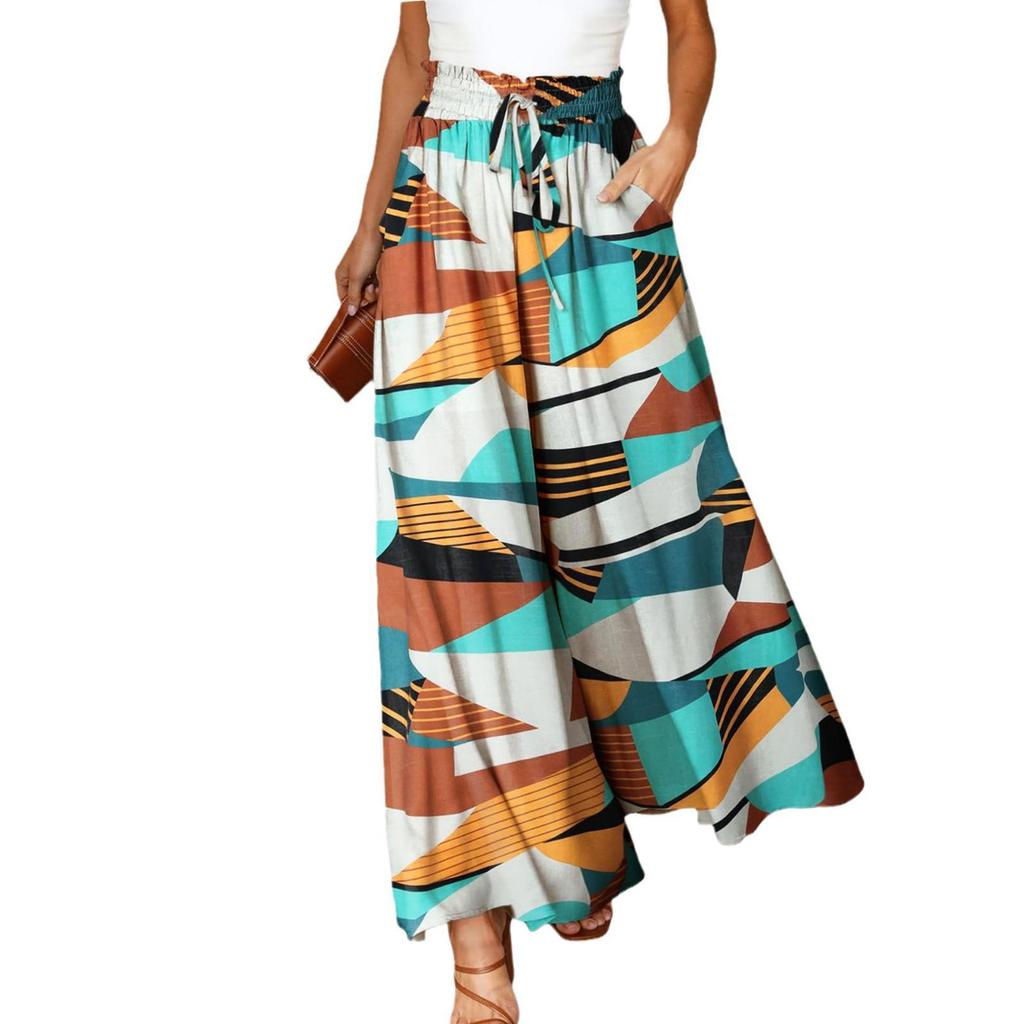 Cross-Leg High-Waisted Long Skort for Women - 2026 Summer Flowy Hem Design