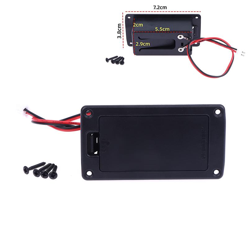 DIY Accessories 9V Battery Case Holder Cover Box Black for Acoustic Guitar Bass Pickup Essential Guitar Parts Set