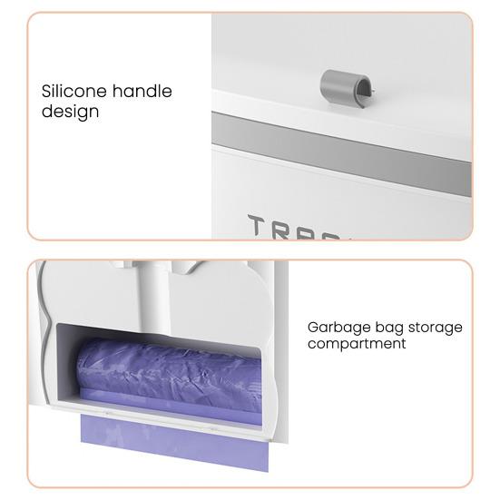 Wall Mounted Garbage Bin with Lid Large Capacity Easy To Install Cabinet Door Trash Can Food Garbage Holder