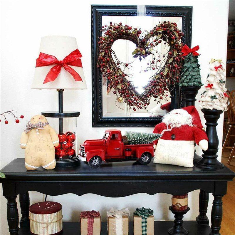 Charming Rustic Red Truck Christmas Decoration For Tree And Home Office Design